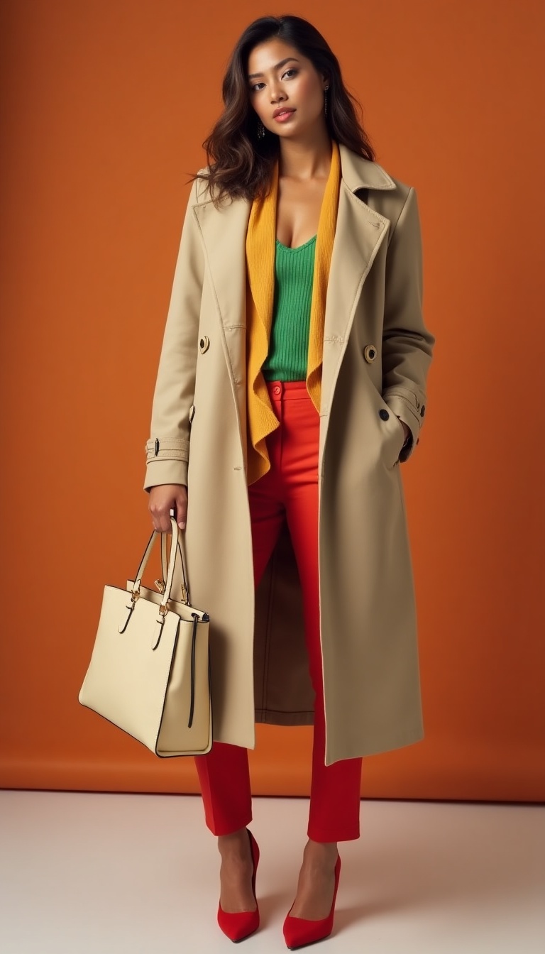 look4_1745028481_file Elevate Your Wardrobe: Styling a Beige Trench Coat with Bold Colors for Effortless Chic