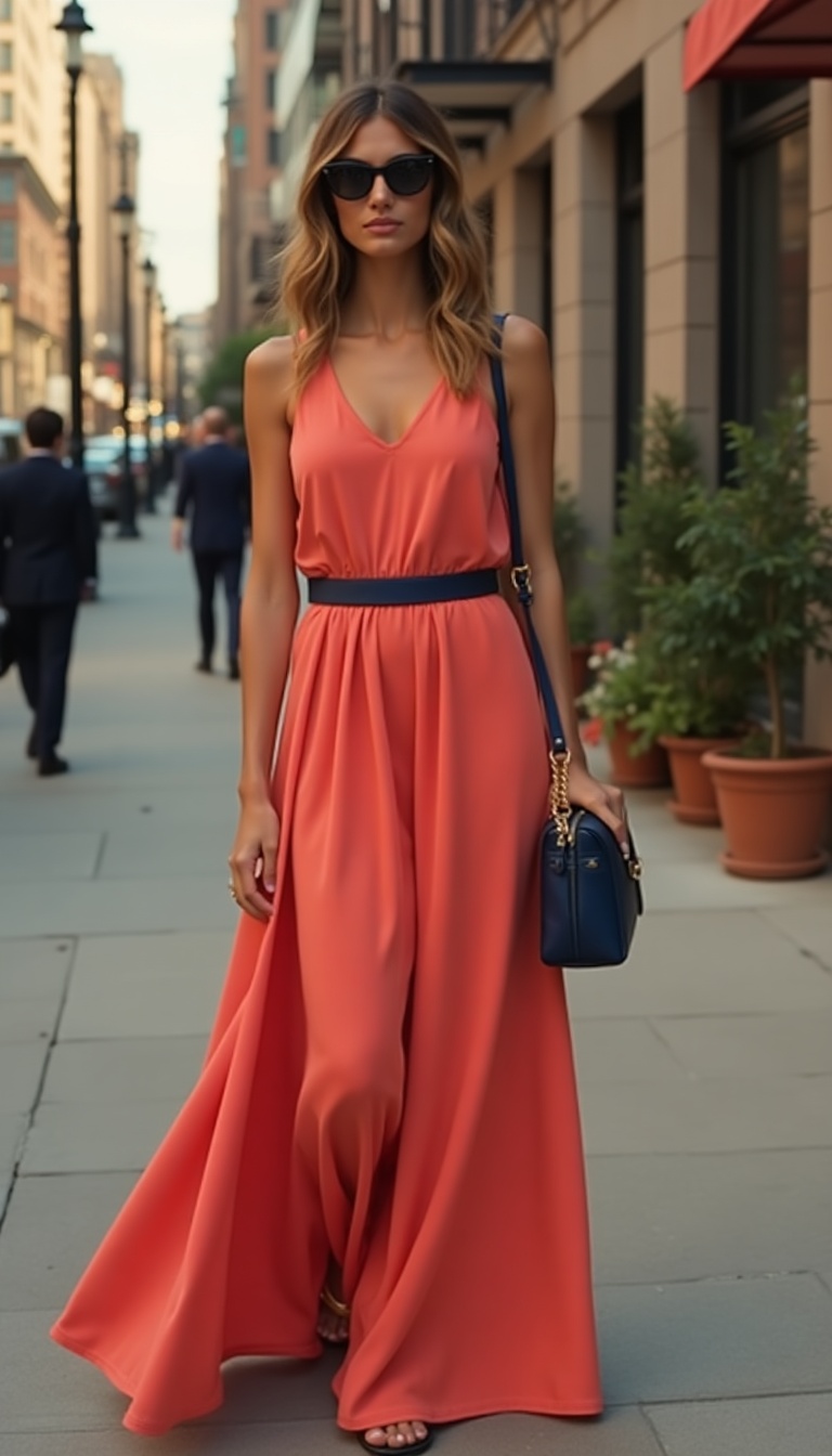 look6_1744233056_file How to Style a Bold Coral Dress with Navy Accessories for a Fresh Spring Look