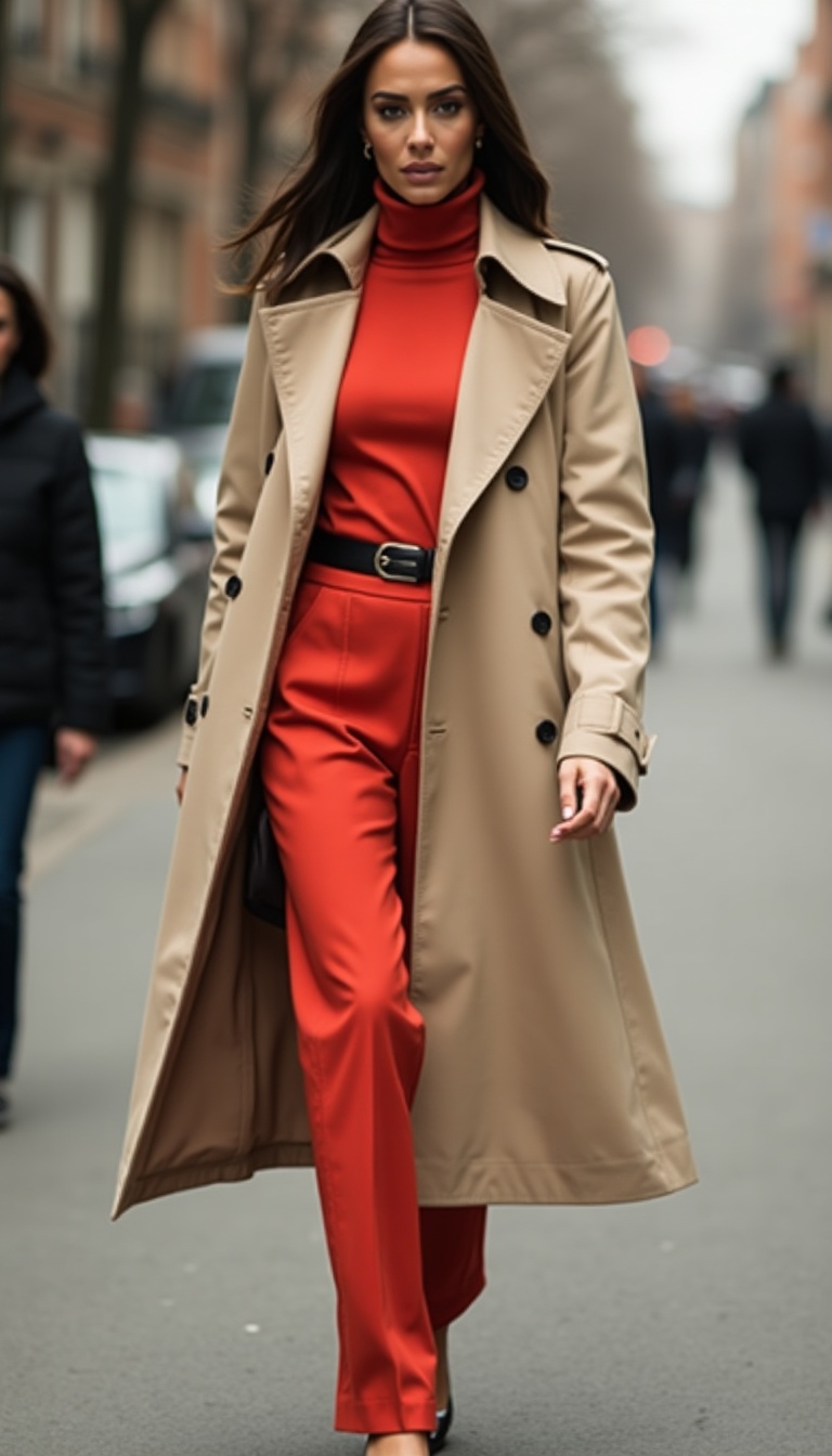 look8_1745028485_file Elevate Your Wardrobe: Styling a Beige Trench Coat with Bold Colors for Effortless Chic