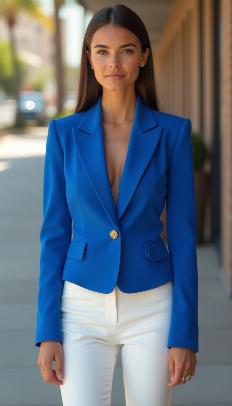 look9_1781216684_file Cobalt Blue Blazer & White Trousers: Mastering the Bold Power Suit Look for Summer 2026